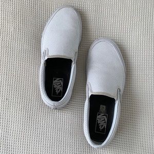 Perforated Leather Slip On Vans